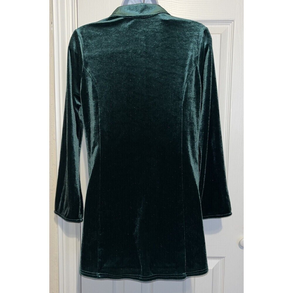 Soft Surroundings (Small) Women’s- Green Velvet Enchanted Button Shirt Fiona - Picture 3 of 16